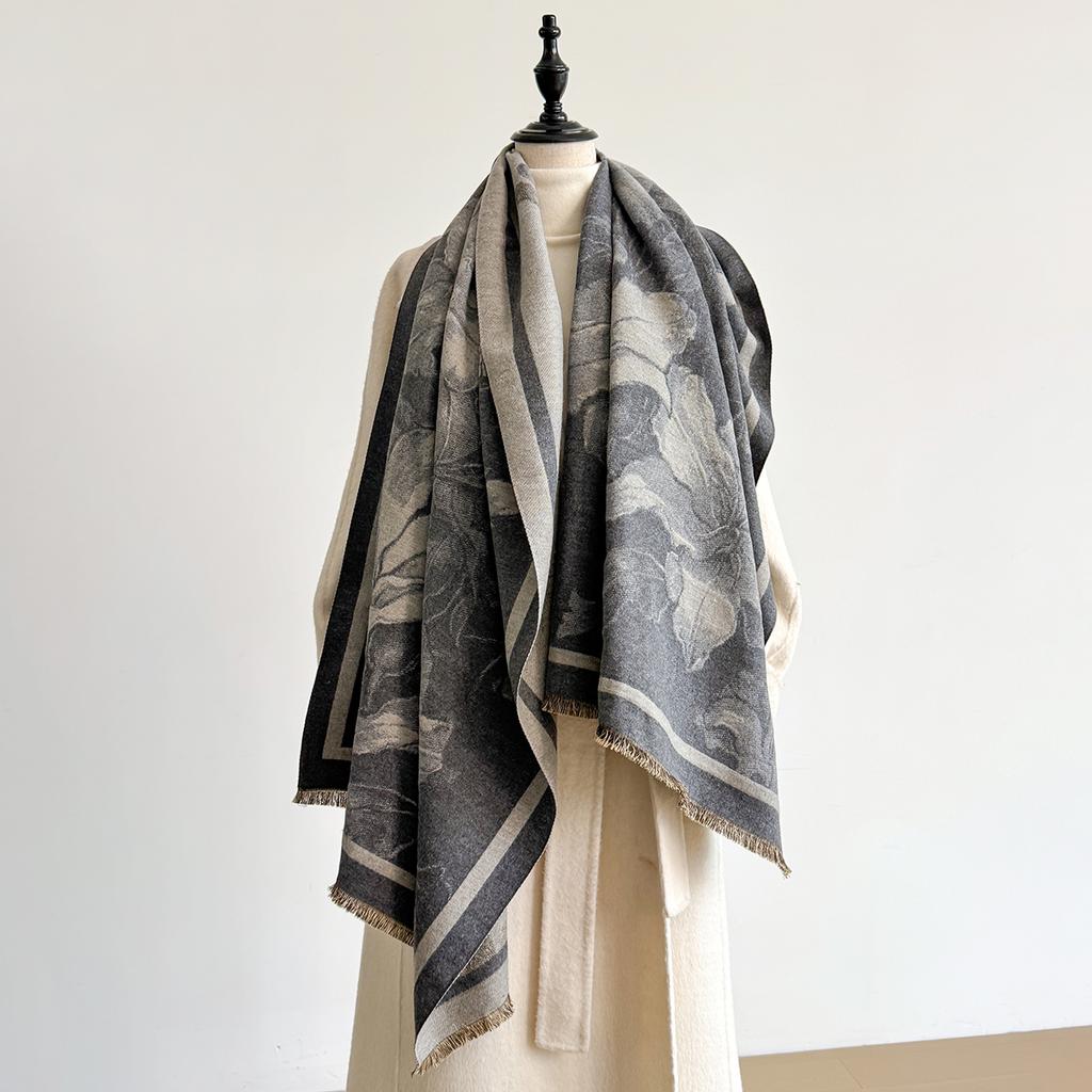 Luxury Winter Scarf Women Cashmere Warm Pashmina  Female Shawls Wraps Thick Soft Bufanda Poncho Scarves Hijab