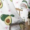 Niedliche Avocado- und herzförmige Tüllgardinen zur Wohnzimmerdekoration Moderne Schleier-Chiffongardinen Schlafzimmer Transparenter Voile