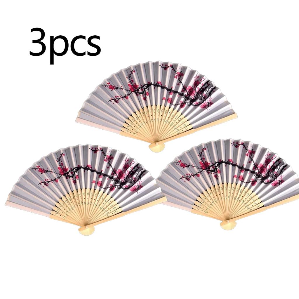1pc/3pcs/5pcs-Vintage Folding Fan Decorative Fan Floral Pattern Folding Fan For Home Decor Art Supplies