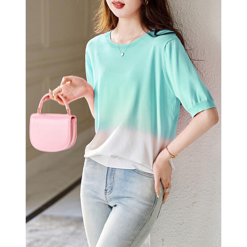 Demana Ice Hemp Gradient Knit Top M