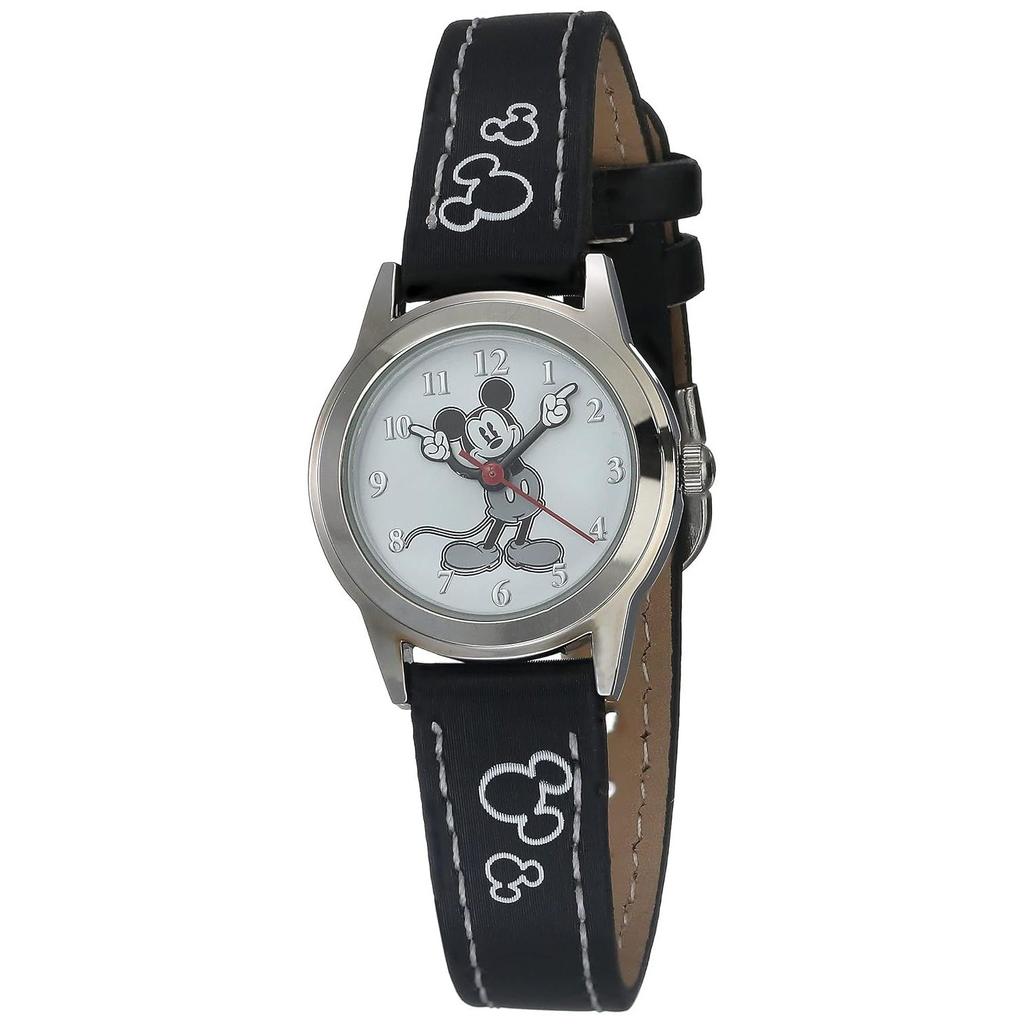 Disney Womens MK1006 Mickey Mouse White Dial Black Strap Watch