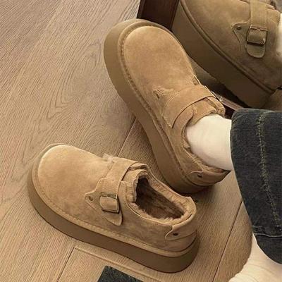 35-43 Damenschuhe in großen Größen, Samt-Beanie-Schuhe Damen Winter verdickt warm Birkenstock Baumwollschuhe dicksohlige rutschfeste Schneestiefel