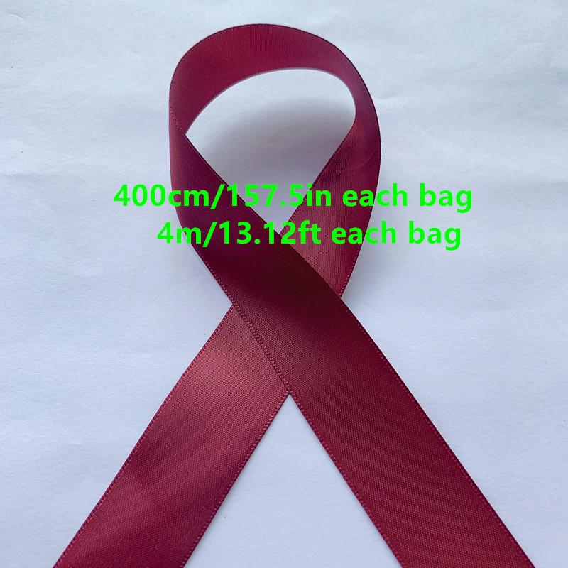 4m/13.12ft Each Bag Wide 2.5cm/0.98in Double Face Satin Ribbons Handmade DIY Sewing Trim Craft Webbing Clothing Hair Gift Wrapping Tie Home Festival
