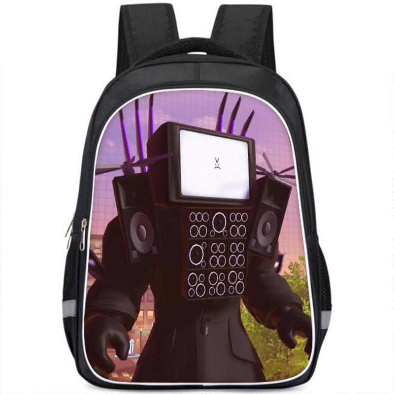 Skibiditoilet Titan Cameraman TV Man Anime Dessin Animé Sac à Dos