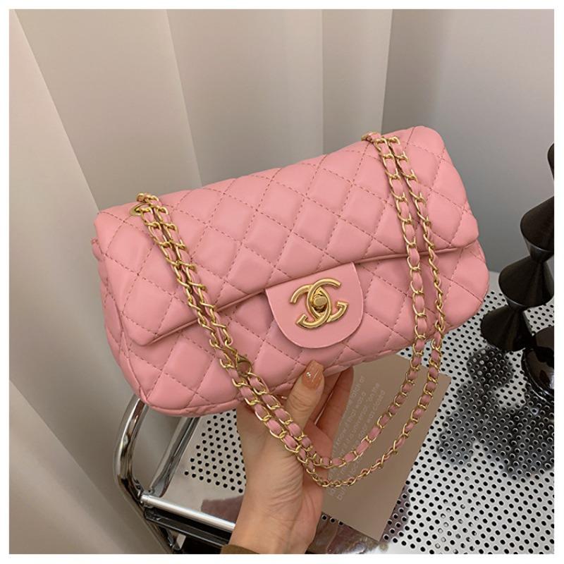 New Women's Bag New Simple and Fashionable Diamond Shoulder Messenger Bag Small Square Bag