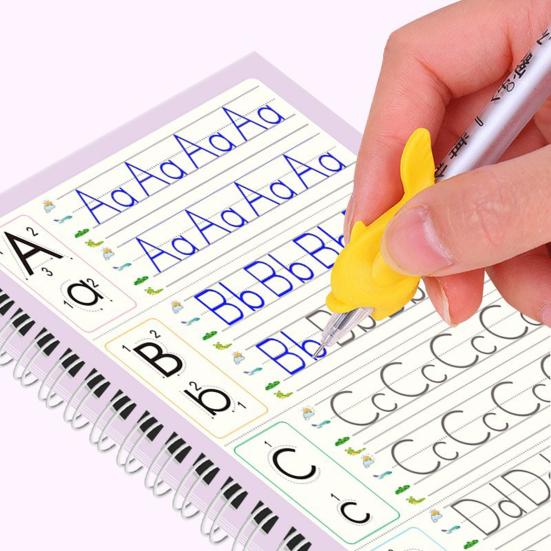 Suddies Trace Grooved Writing Practice Tracetrek Workbook Reusable Grooved Handwriting Workbook Number Letter Tracing Book for Kids Learning