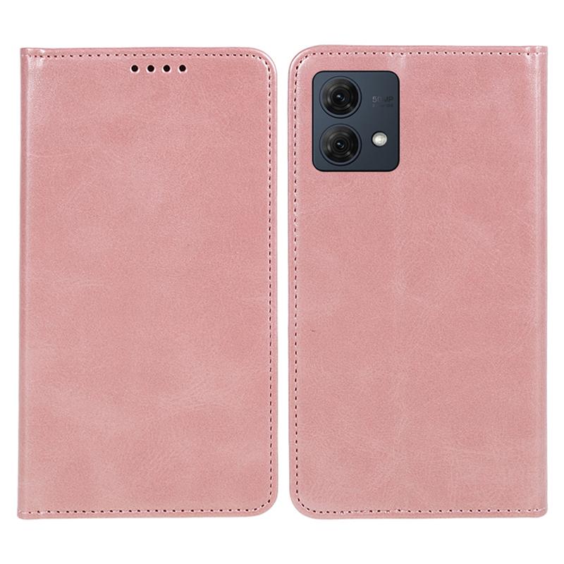 

For Motorola Moto G84 5G PU Leather Cell Phone Case Calf Texture Stand Wallet Cover Rose Gold