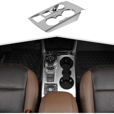 Cache de levier de vitesse de console centrale Garniture de porte-gobelet Compatible avec Ford Bronco Sport 2021 2022 2023 Accessoires intérieurs, Chrome