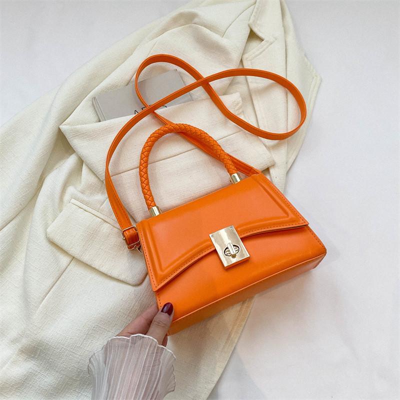 Fashionable Korean Style Small Square Bag Casual Crossbody Handbag With Lock Closure