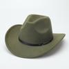 European and American Western Cowboy Hat Big Edge Woolen Punk Style Knight Hat Felt Hat Jazz Hat Top Hat