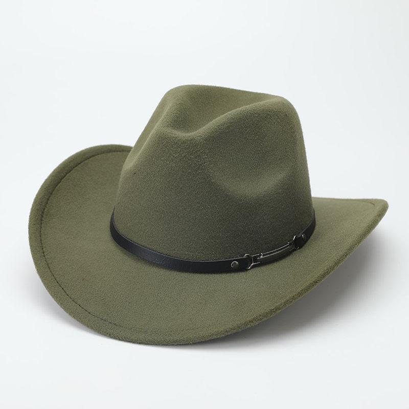 European and American Western Cowboy Hat Big Edge Woolen Punk Style Knight Hat Felt Hat Jazz Hat Top Hat