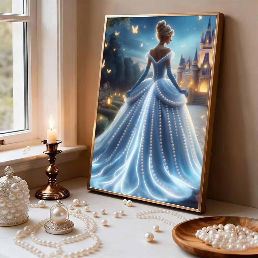 Disney Pearl Painting Princess Sandy Classic Dress 5D Exquisite Landscape Sparkling Painting Craft Home Wall Decoration DIY Handmade Gift
