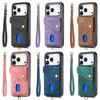 Retro Multi Functional Vertical Card Solt Wallet Leather Case For iPhone 17 Pro Max 16 Plus 15 14 13 12 11 17air Strap Bag Cover