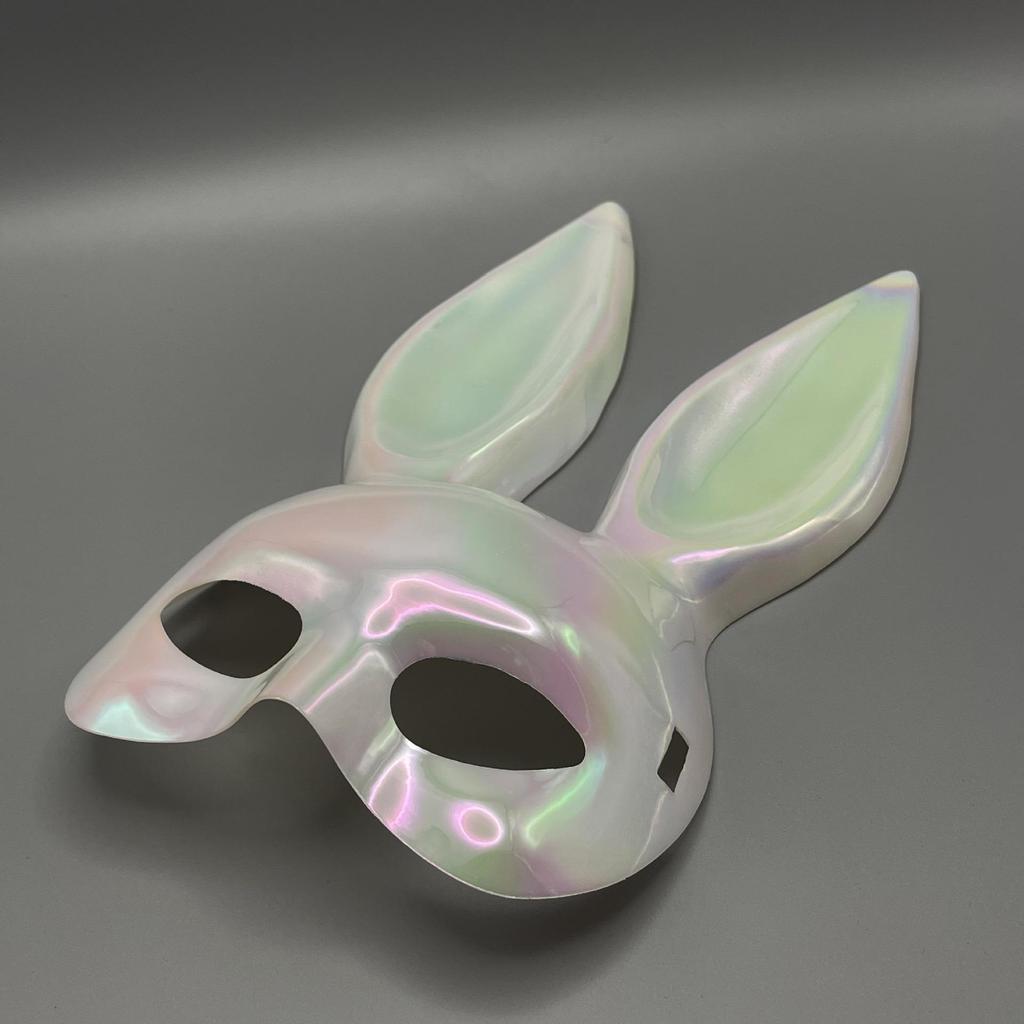 Glossy Electroplated Bunny Mask for Christmas and Halloween Parties