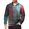 Men's Loose Casual 1/4 Zip Sweatshirt Fashion Printed Long Sleeve Top With Pockets