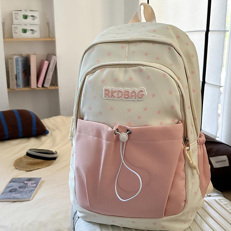 Schoolbag new high-value fresh and sweet girls schoolbag large-capacity commuting versatile backpack eye-catching fashion backpack