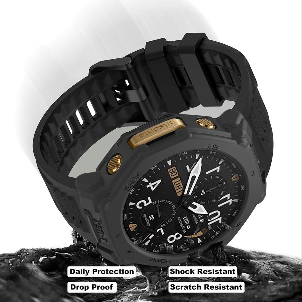 Silicone Case For Huami Amazfit T-rex 3Pro 48mm Protective Anti-drop Cover Bumper for T-rex 3pro Smartwatch Soft Cover Shell