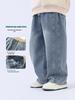 Kids' Street Style Loose Straight-Leg Jeans - Spring & Autumn Trendy Korean Casual Pants