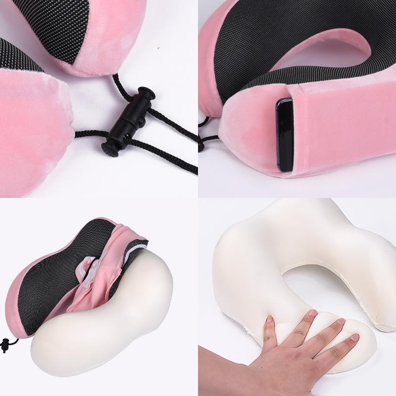 Memory Foam U-shaped Neck Pillow Travel Set – Airplane & Nap Support