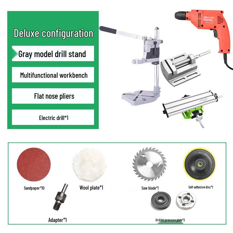 Compact Multifunctional Bench Drill Stand for Hand Drills - High Precision Workbench Fixture