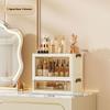 Cosmetic Storage Box Desktop Drawer Type Dust-proof Stackable & Collapsible Large Organizer Box with Transparent Double-door