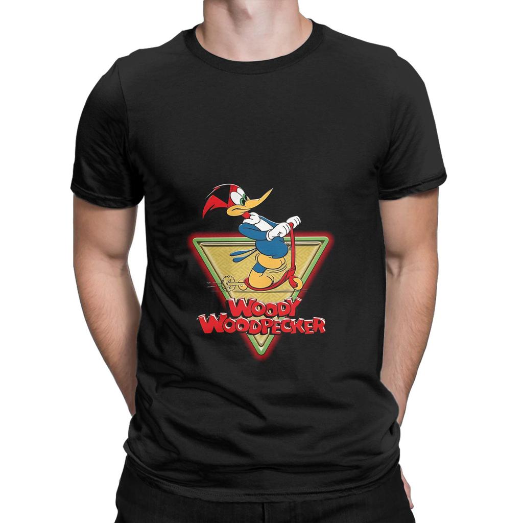Woody Woodpecker Black Poster Funny 100 Cotton Tshirt Woody Woodpecker Tees Tops For Unisex