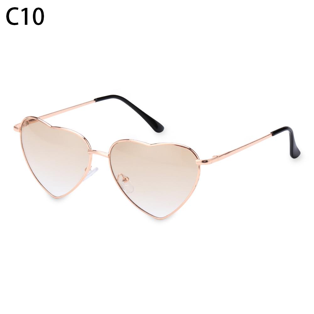 

Women Outdoor Goggles Ocean Lenses Gradient Metal Frame Heart Shaped Sunglasses Sun Glasses