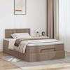 Cadre de lit avec matelas - Maison Exclusive - Similicuir cappuccino - Rangement sous le lit - LED intégrée
