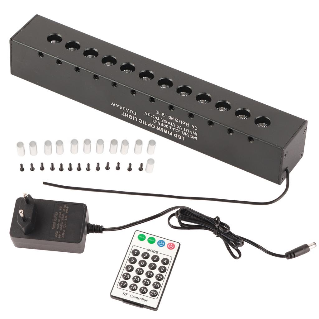 Fiber Optic Lights Kit 12 Holes 6W White Light Meteor Fiber Optic Light with 20 Meteor Modes