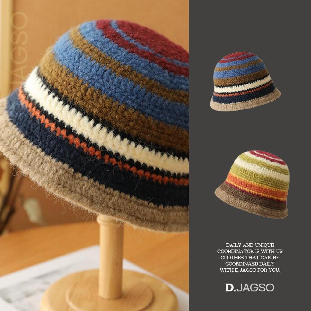 Women's Vintage Bucket Striped Bucket Hat