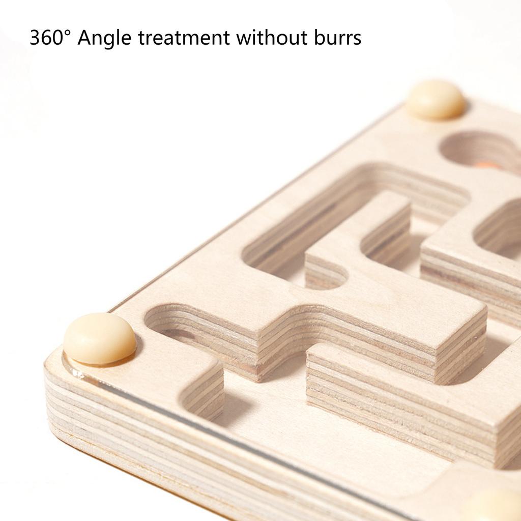Educational Wood Labyrinth Board Game Walking Bead Maze For Toddler Improve Hand Eye Coordination Space Cognitive Skill