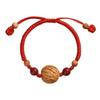 Wild Peach Wood Baby Amulet Bracelet: Soothing Red String with Peach Pit for Benmingnian & Pregnant Women.