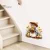 Easy Peel And Stick Murals Mouse Wall Stickers, Waterproof PVC Autumn Retro Fairy Tale Decals, Removable Kindergarten Decorations Decals for