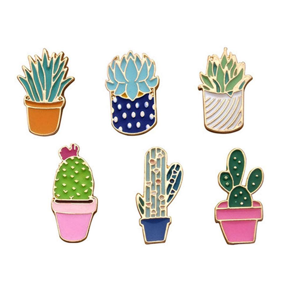 Cute Cactus Plant Pin Enamel Brooch Sweater Accessories Bag Badge Wedding Banquet Jewelry