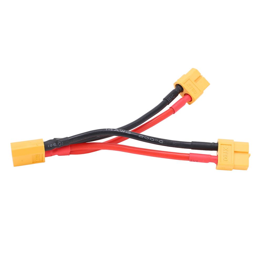 XT60 Parallel Battery Connector Cable Dual Extension Y Splitter 1 Male to 2 Female Silicone Wire for RC Batteries