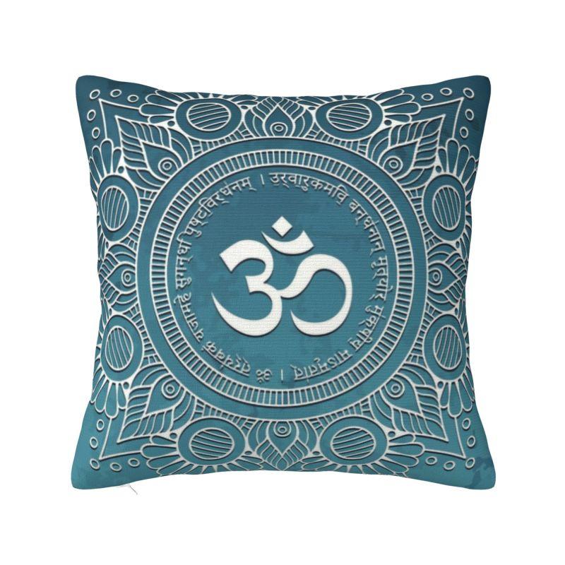 Colorful Lotus Mandala Cushion Cover 40x40cm Velvet Buddhism Flower Throw Pillow Case for Sofa Square Pillowcase Decoration