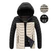Cotton-padded Men's Winter Contrasting Color Graphene Slim-fit Removable Cap Thickened Hooded Jacket Men's