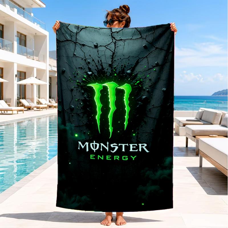 Monster Drink Beach Towel, Super Soft Microfiber, Perfect Gift for Her/Him, Birthday, for Pool, Beach, Travel, Decor Beach Party
