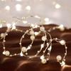 1pc Smart LED Copper Wire Lights , Pearl-Shaped String Lights, Battery-Powered for Home, Holiday Decor, Christmas & Weddings