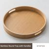 New Round Wood Tray Wooden 25/30/35/40CM Tea Food Tray With Handle Dessert Pallet Coffee Home Table