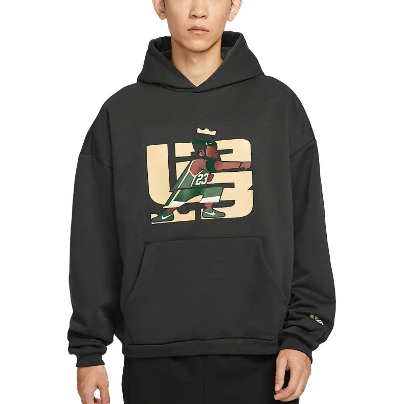 Nike Худи Therma-Fit FW25 LeBron Point Forward Удобное Мягкое Флисовое Мужские худи Серый Черный IH8820-045 S
