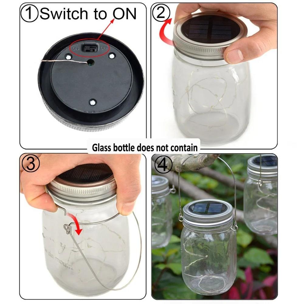 Solar Led Bottle Light Cap Outdoor Colorful Led Tinsel Garden Fairy Lights Garland Waterproof Wedding Christmas Holiday Decor