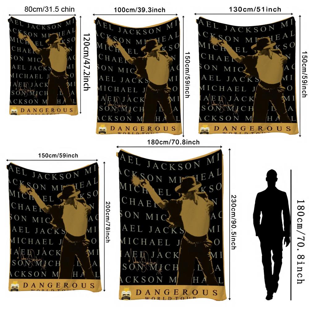 Michael Jackson Dangerous World Tour Theme Printed Blanket Skinfriendly Warm Throw Blanket For Camping Travel Party Decor Gift For Friends