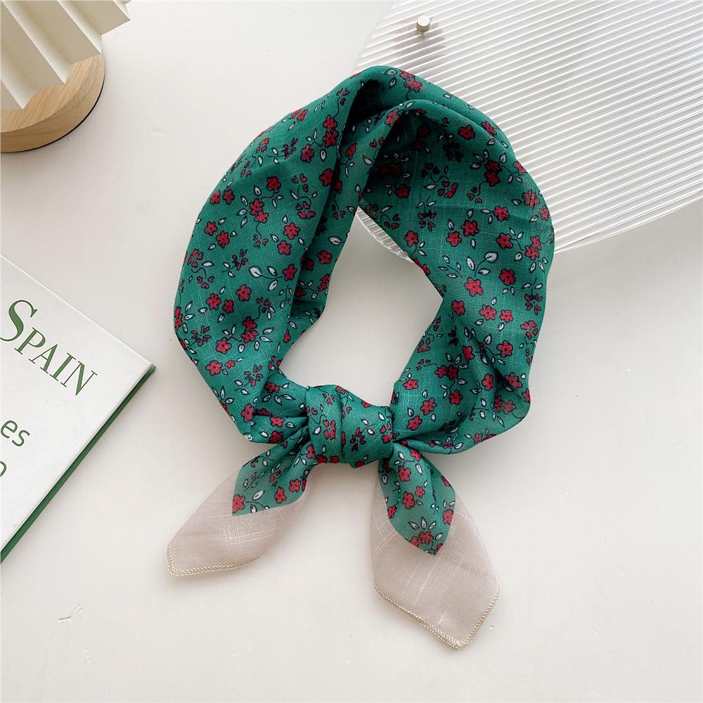 58 Cotton Linen Silk Scarf - Versatile Korean Fashion Neck and Head Bandana for Women