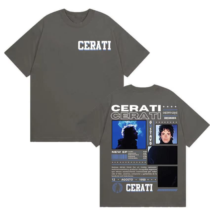 Rapper Gustavo Cerati Tour Album Graphic TShirt Men Fashion Oversized Cotton Tshirts Vintage 2026 Summer Short Sleeve Top