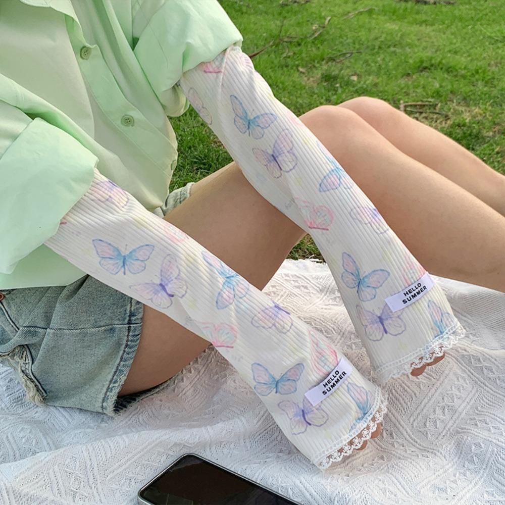 Peach Strawberry Sun Protective Sleeves Orange Watermelon Arm Covers  Girl