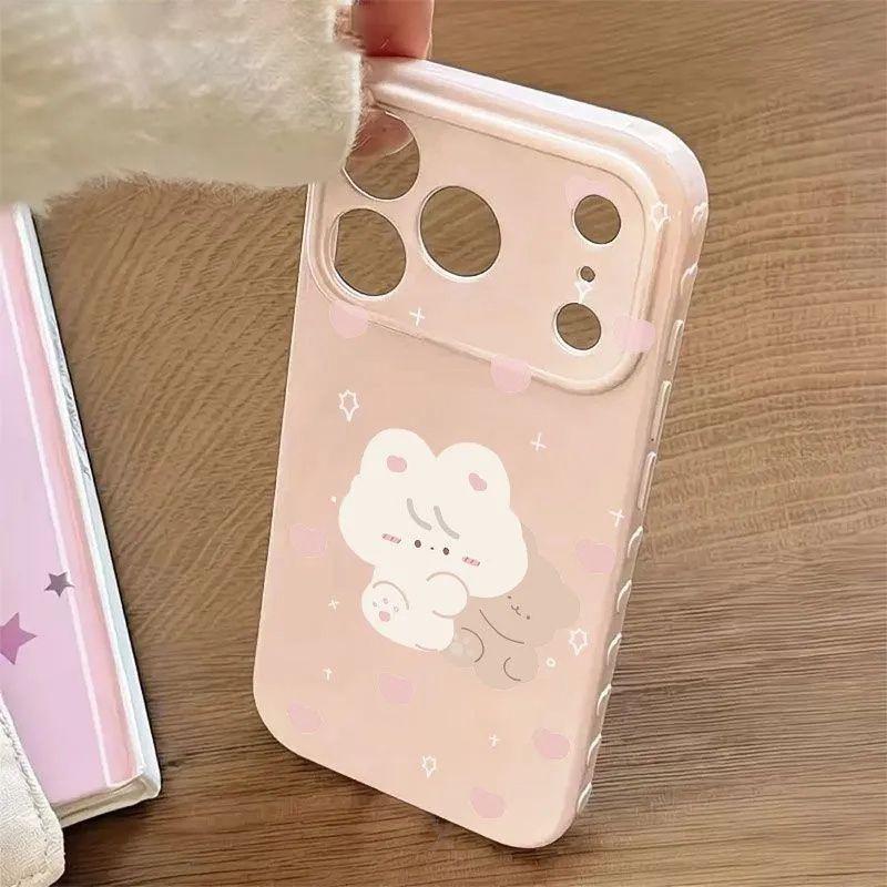 Love Heart Bear Soft Case for Apple 17 Pro Max with Large Window, Full Coverage for Models 16, 15, 14, 13P