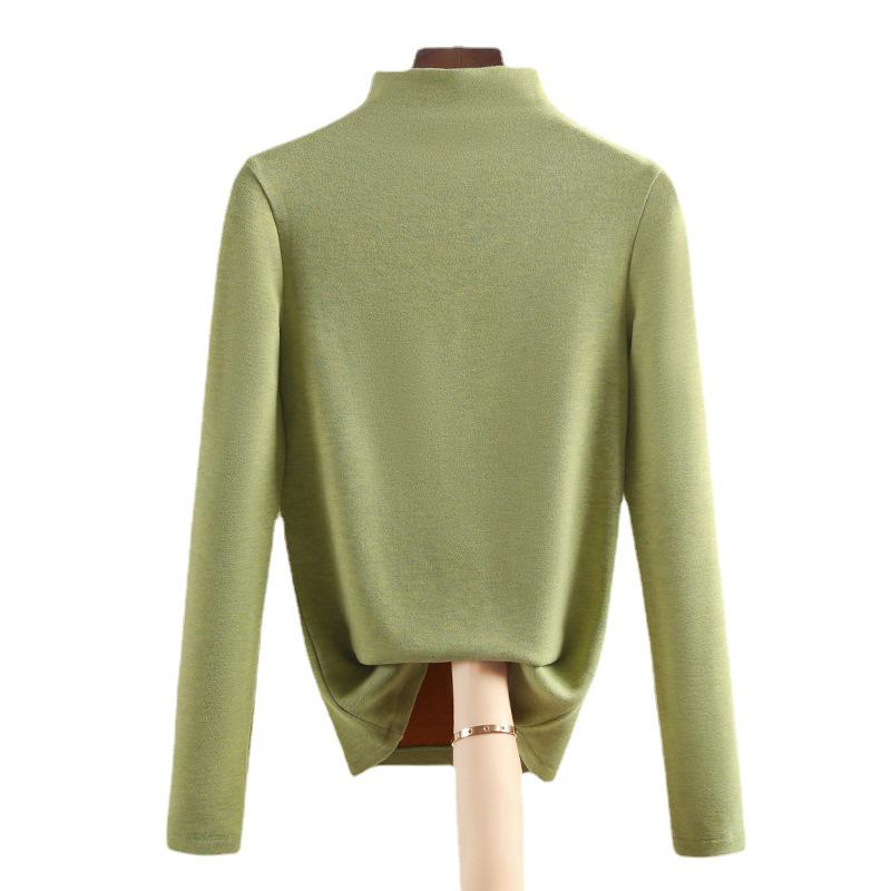 Women's Mulberry Silk Wool Fleece-Lined Warm Base Layer, Mid-High Neck, Autumn/Winter 2025 Collection