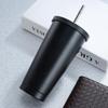500ml Stainless Steel Coffee Mug Thermo Mug with Lid Beer Mugs for Tea Thermos Metal Cup Drink Straw Travel Cups