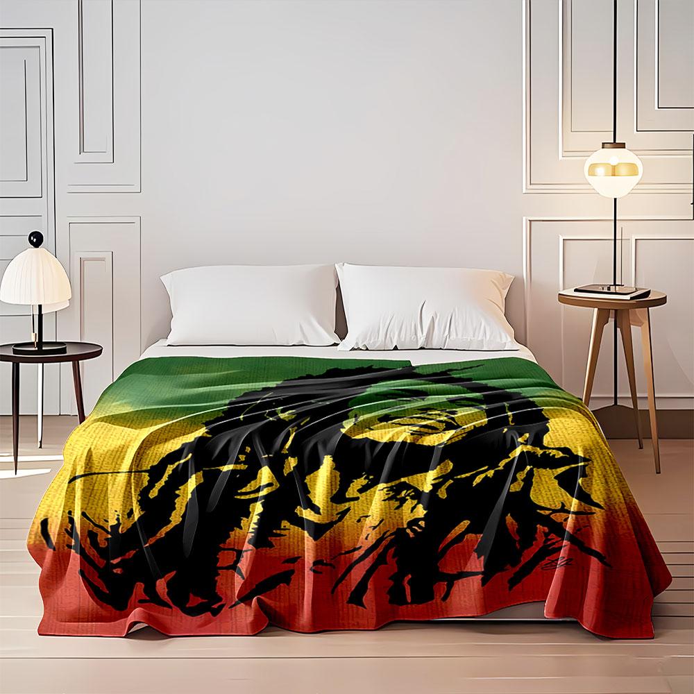 Smiling Man Rastafarian Style for all seasons blanket lunch break throw gift